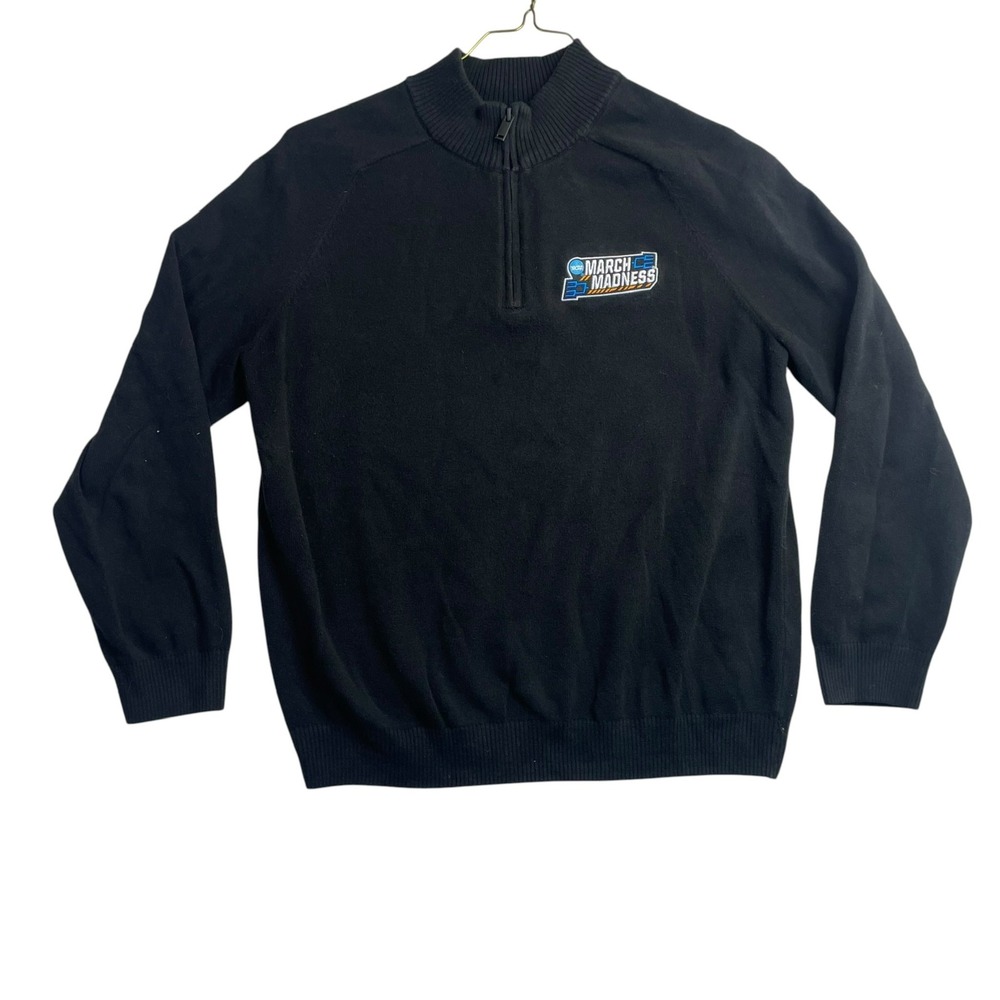 Mercer + Mettle NCAA March Madness Quarter Zip Sweater Black Mens Medium MM3008